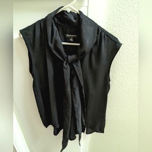 Banana Republic Tie Neck Blouse Black Women's xs
